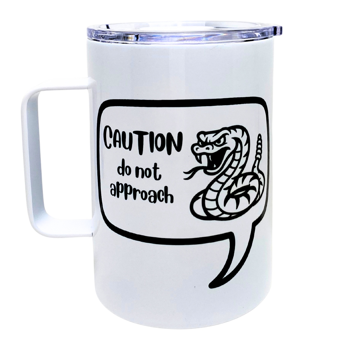 Funny Snarky Mug Tumbler Caution Do Not Approach Laughing Lemon