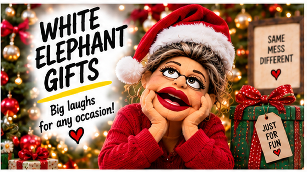 Funny white elephant gifts from The Laughing Lemon