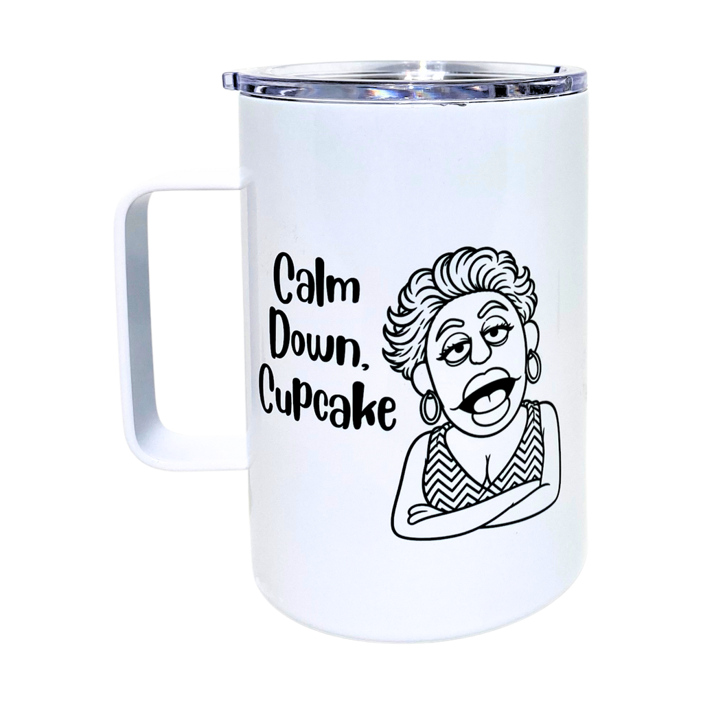 Laverne's Collection - Calm Down Cupcake - AVAILABLE AS A FUNNY MUG OR TUMBLER