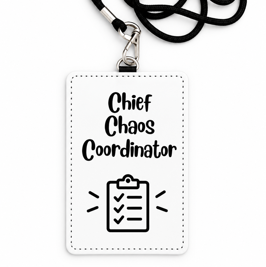 Chief Chaos Coordinator Funny ID Badge Holder & Lanyard | Coworker Gift