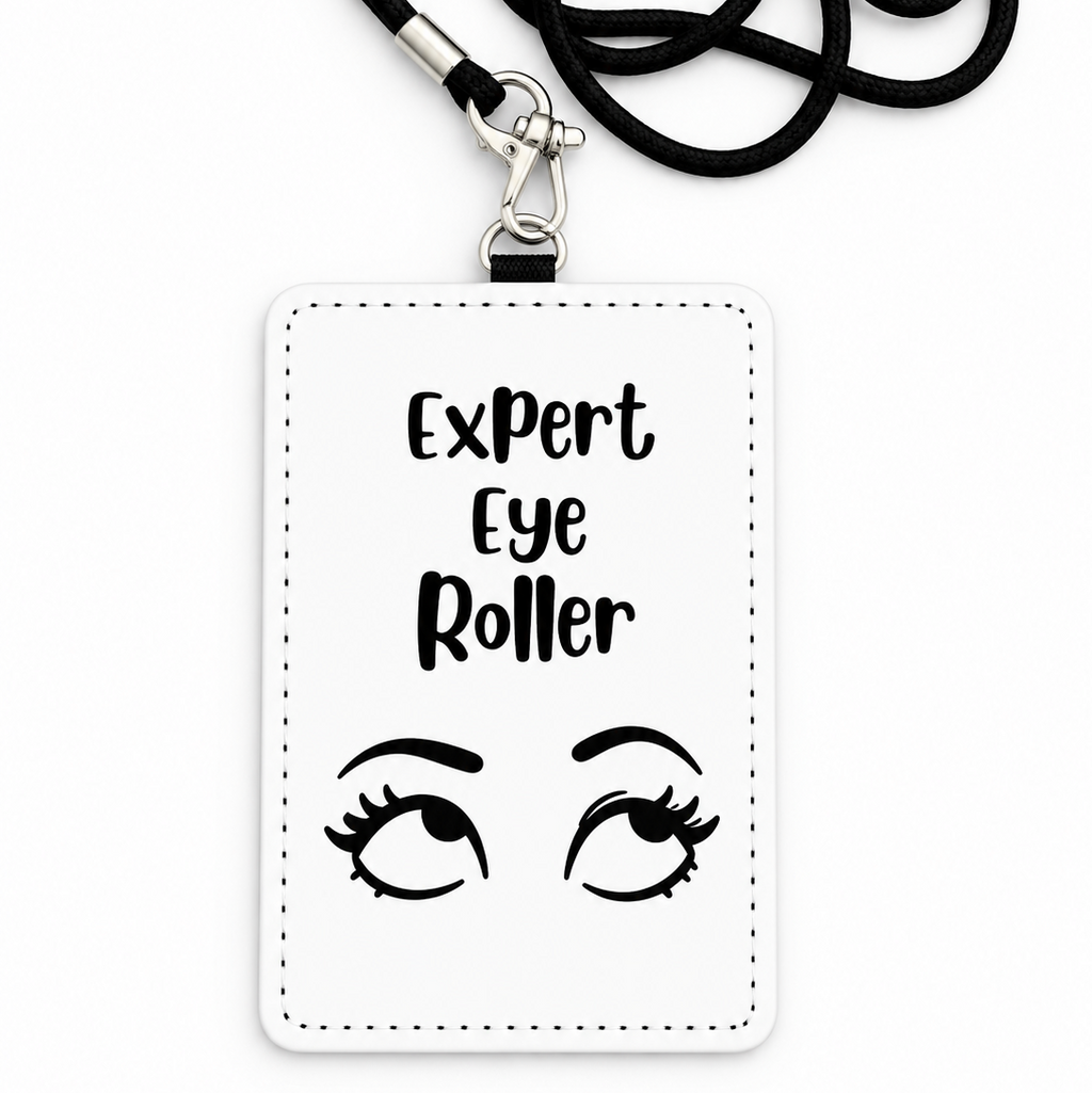 Expert Eye Roller Funny ID Badge Holder & Lanyard | Coworker Gift