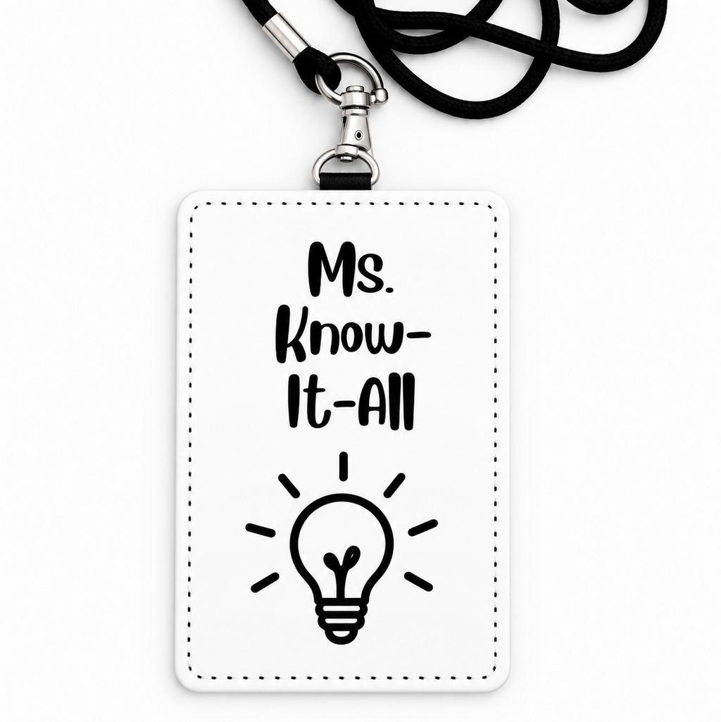 Ms. Know-It-All  Funny ID Badge Holder & Lanyard | Coworker Gift