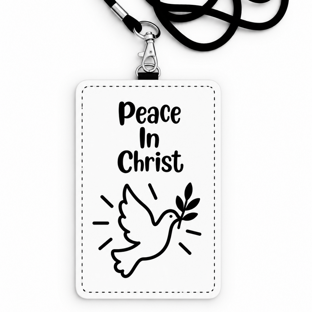 Peace In Christ ID Badge Holder & Lanyard | Coworker Gift