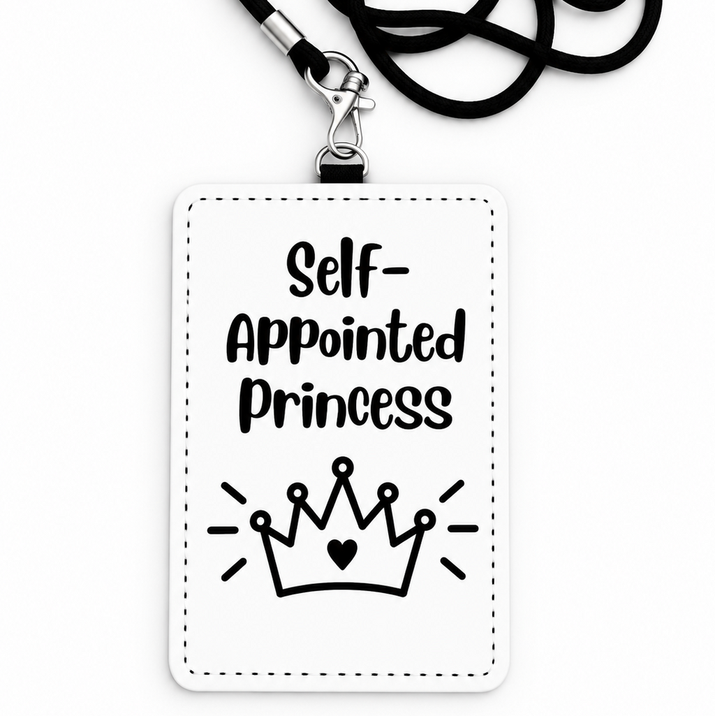 Self Appointed Princess Funny ID Badge Holder & Lanyard | Coworker Gift