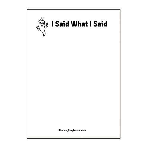 5" x 7" Notepad - I Said What I Said - FUNNY NOTEPAD